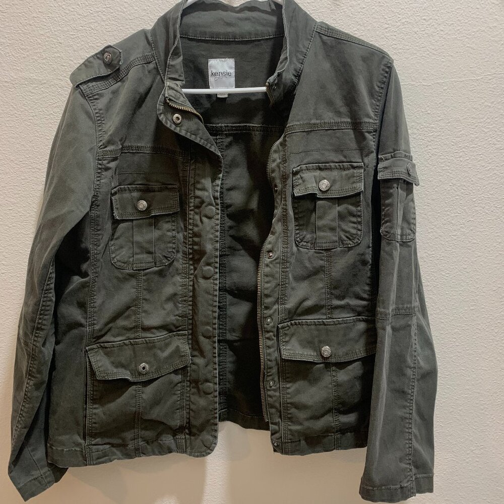 Womens Olive Green Utility Jacket